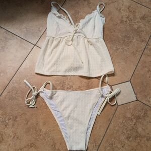 Samiol NWT White halter top bikini set XL